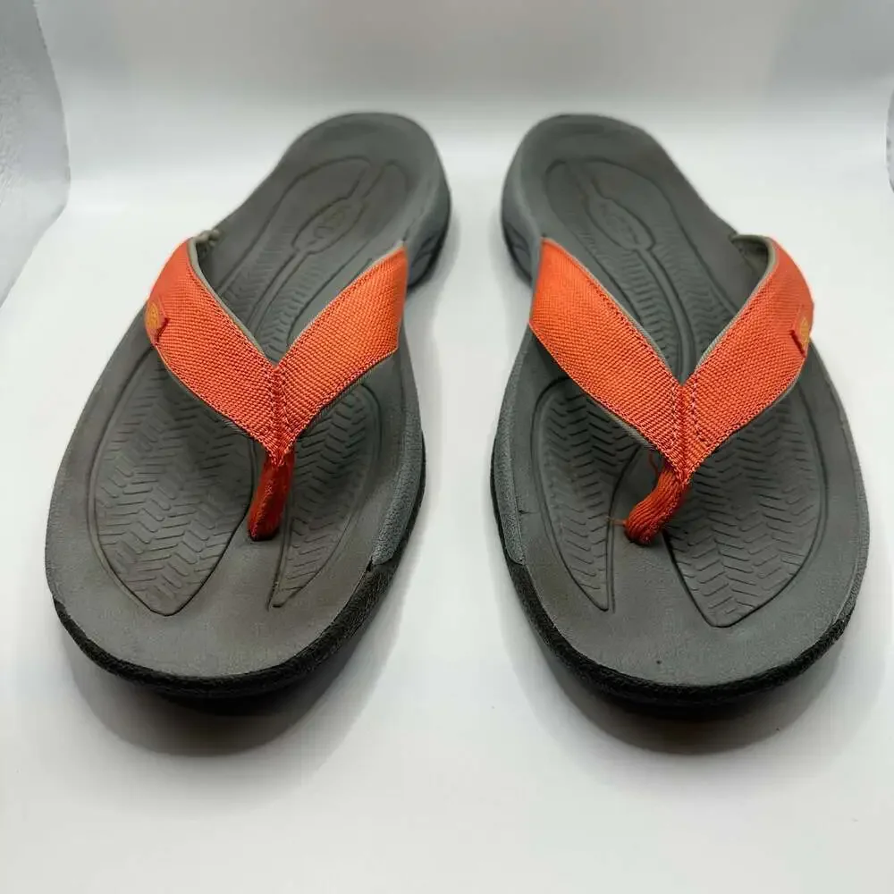 Keen Men's Kona Flip Flop Sandals Gray and Orange size 10